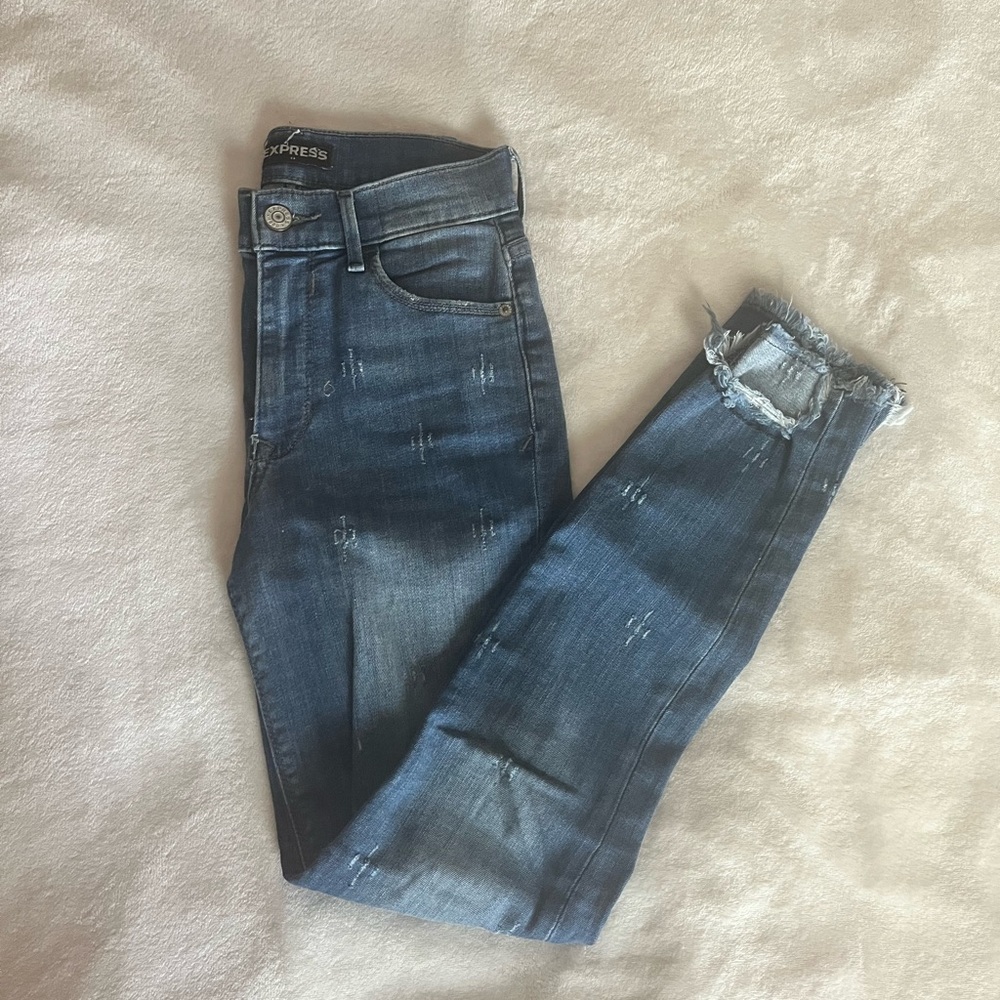 Express Jeans with Stitch embellishments- Ankle Legging